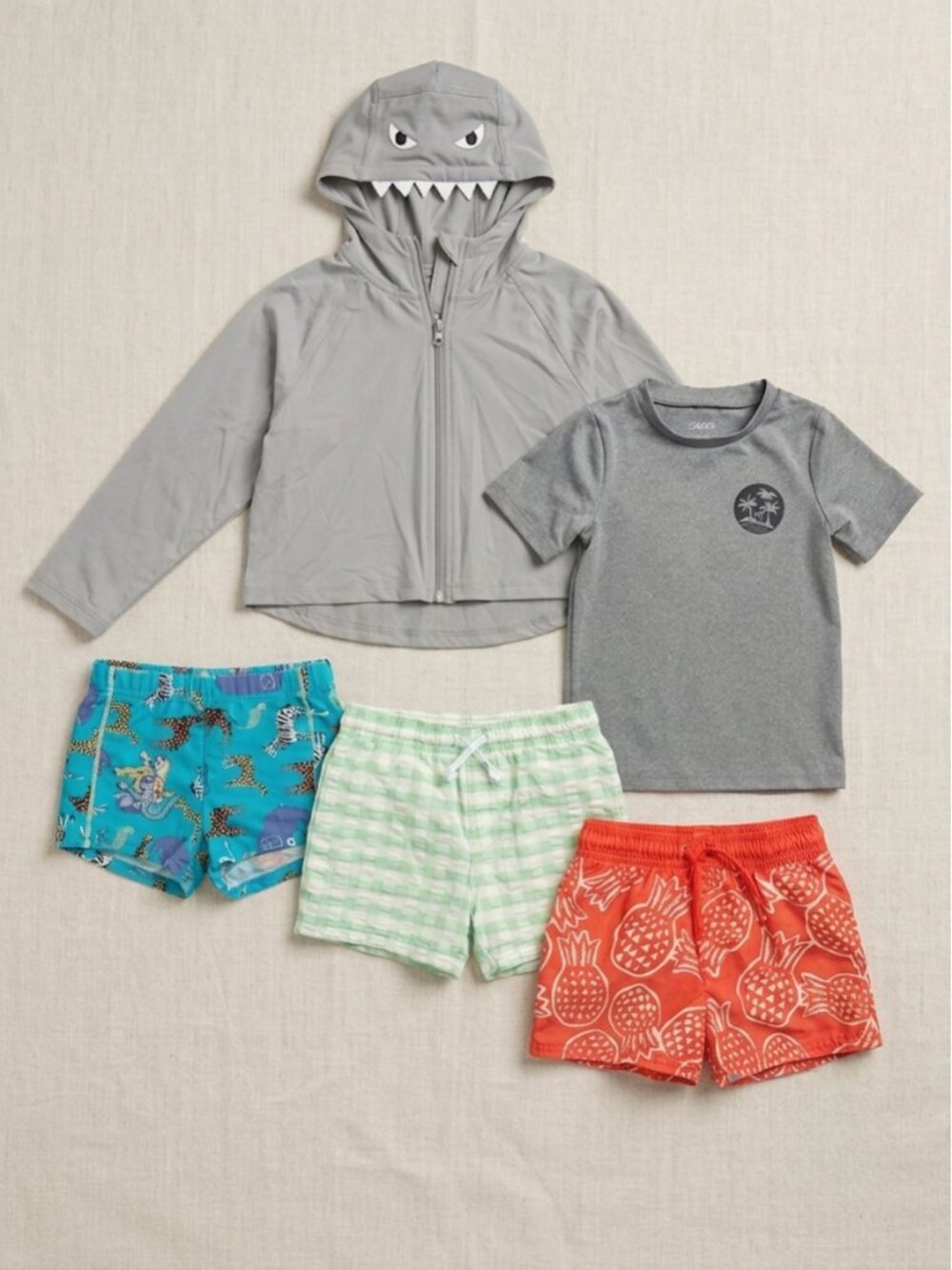 Boys Size 4/5 Swim Bundle 5pc | Hazel + Harper Shark UPF Hoodie Cat & Jack Carte